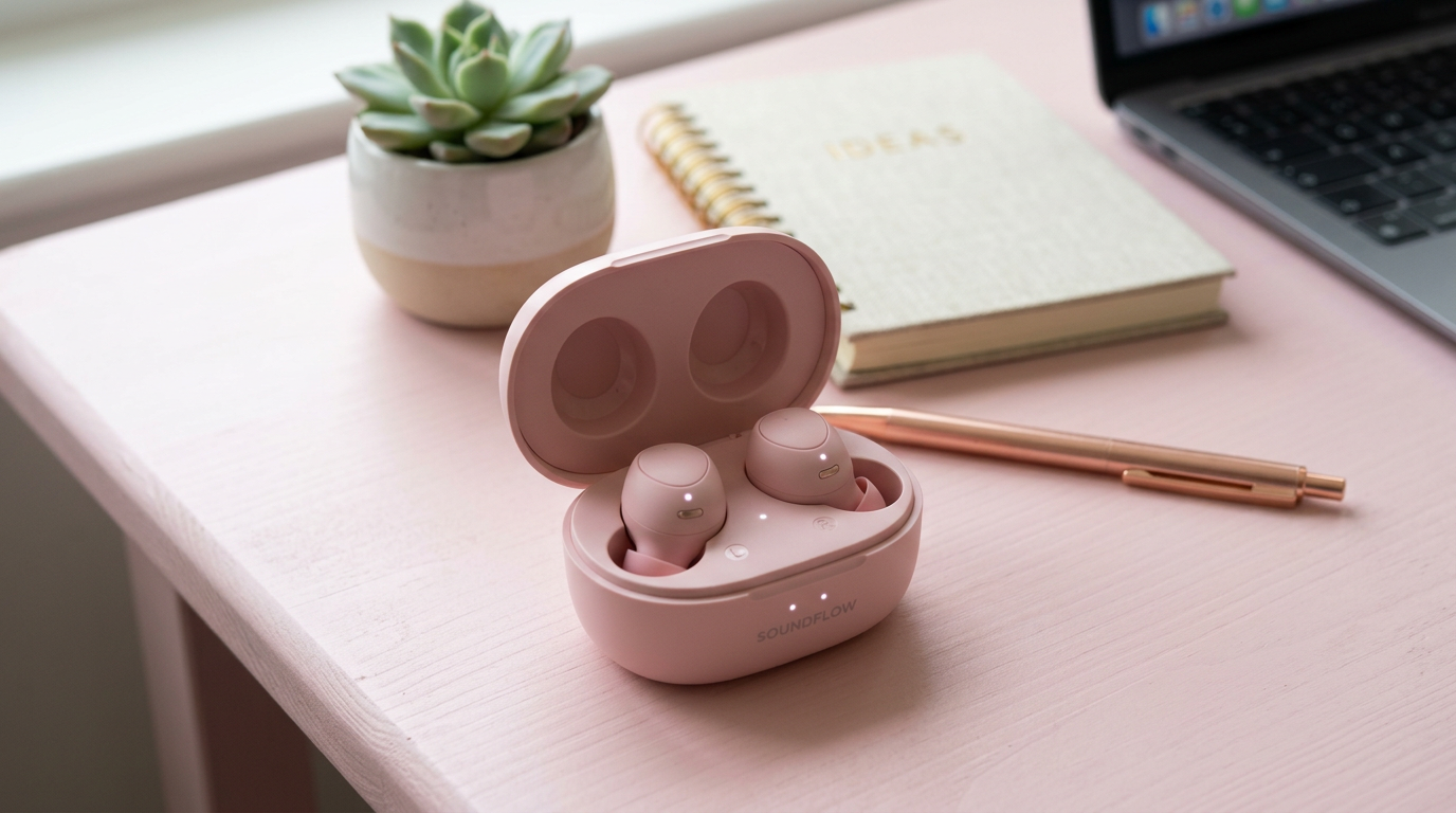 Noise isolating earbuds in charging case